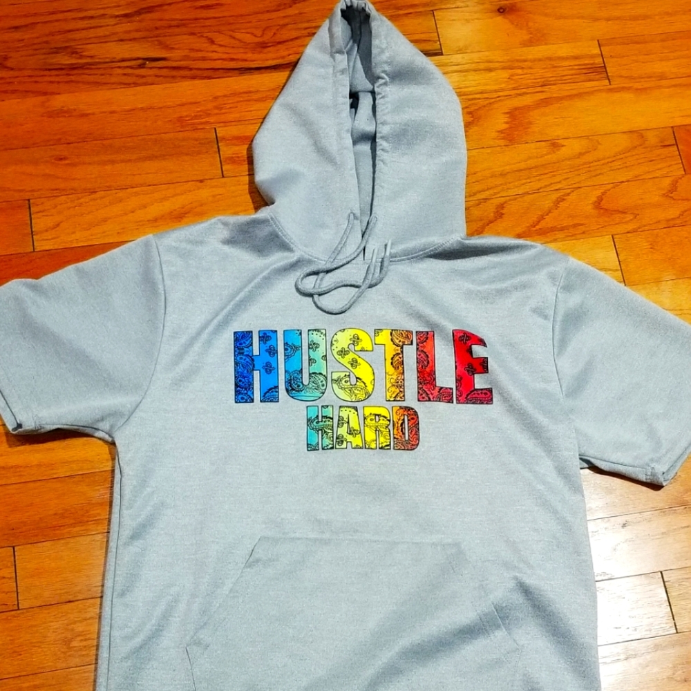 Sacred Crown Hustle Hard (Pride)Men's Pullover Hoodie Size XXL
